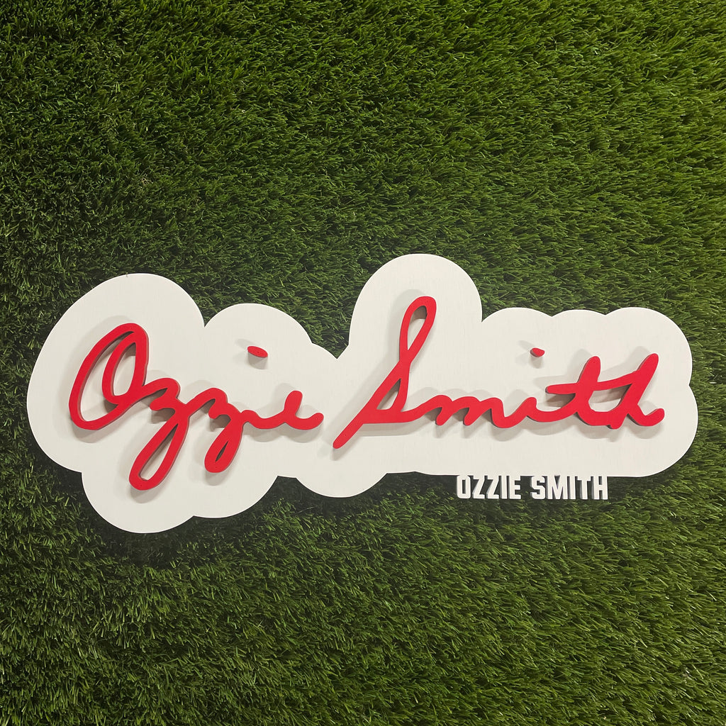 Ozzie Smith 3D Signature Color Wood Wall Sign