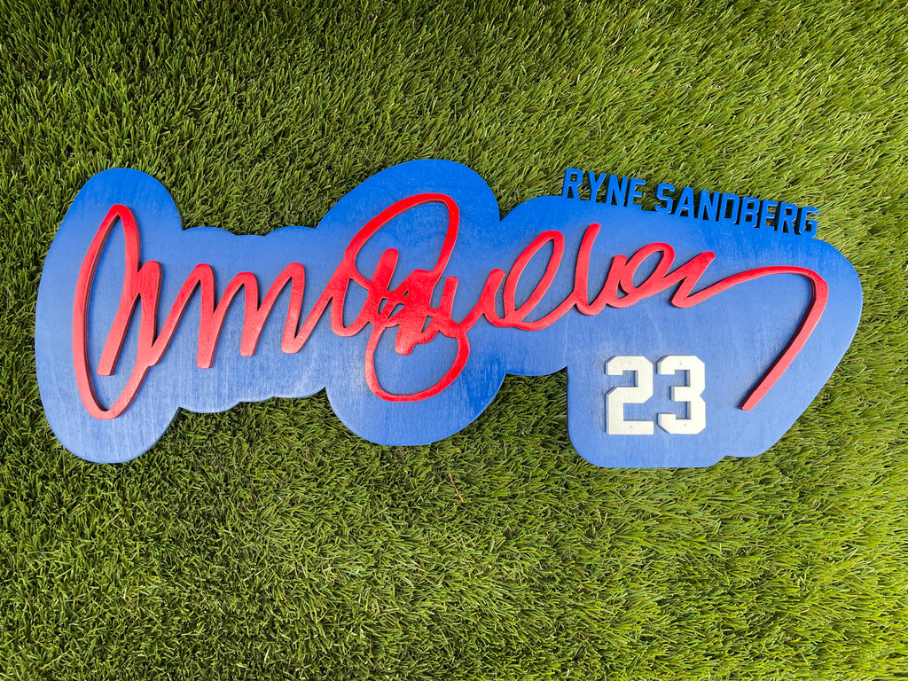 Ryne Sandberg 3D Signature Color Wood Wall Sign