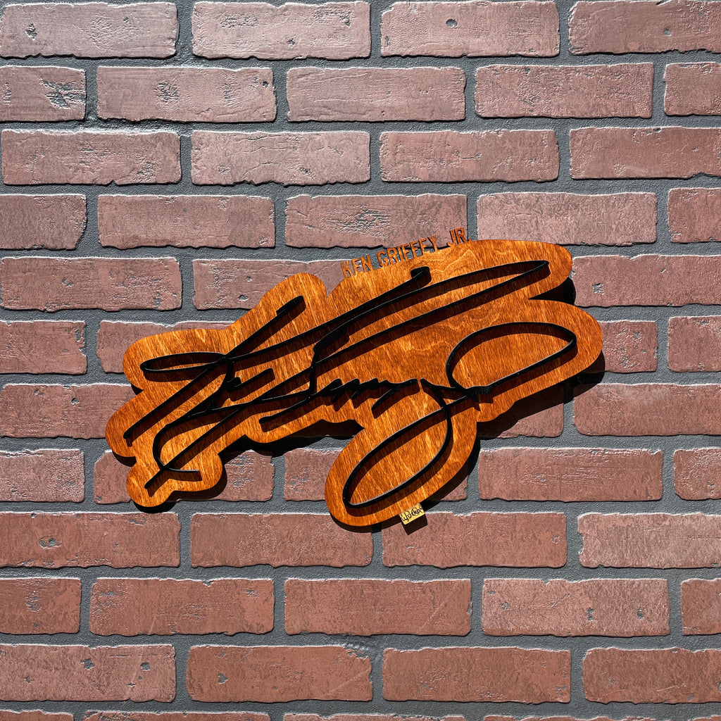 Ken Griffey Jr. 3D Signature Color Wood Wall Sign