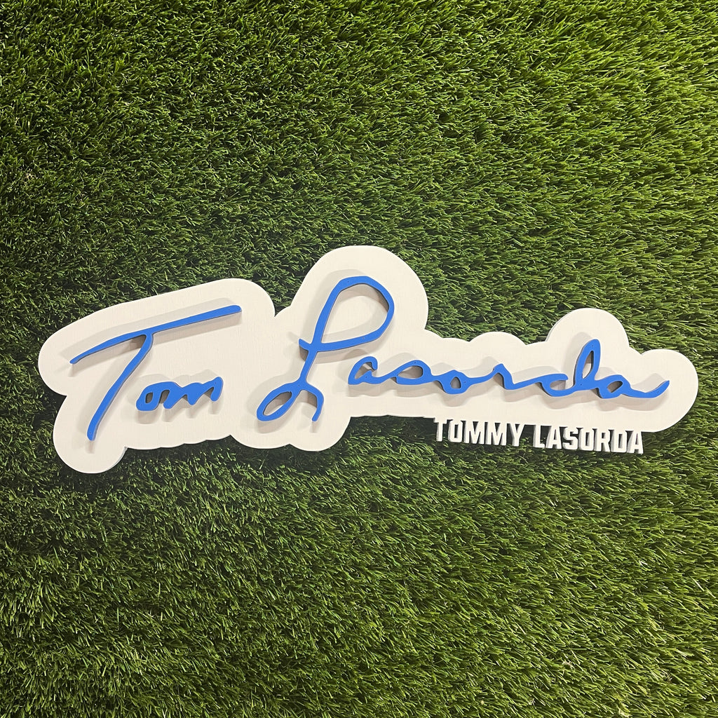 Tommy Lasorda 3D Signature Color Wood Wall Sign