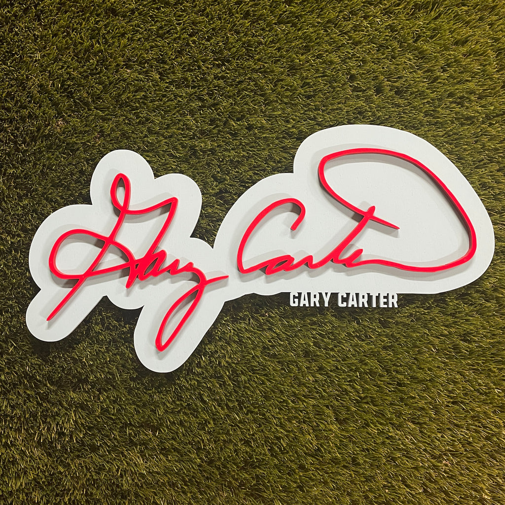 Gary Carter 3D Signature Color Wood Wall Sign